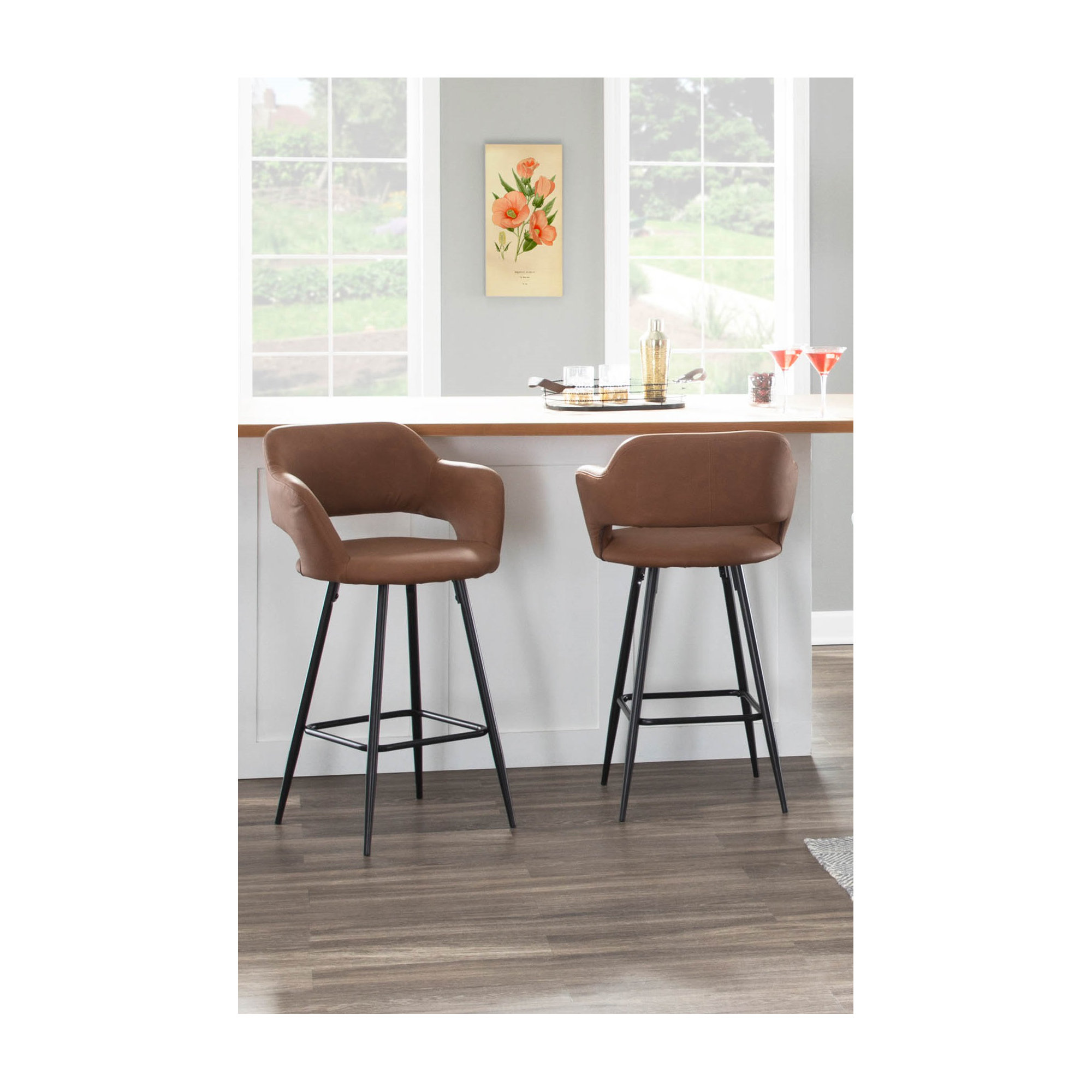 Lake Bar/Counter Stool, Counter Stool (25" Seat Height), Brown