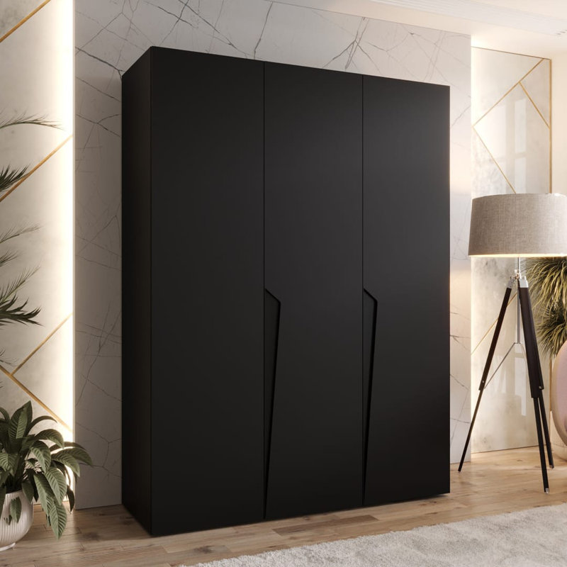 Manufactured Wood Wardrobe, Black