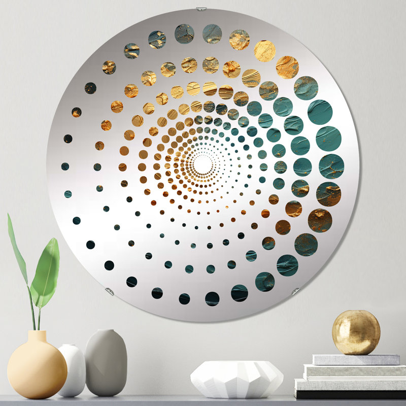 Miroir Spiral , H 23,6 po x l 23,6 po, Orange/mauve