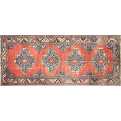 Gallery Size One-of-a-Kind 5'1" X 12'1" 1960s Runner Wool Area Rug in