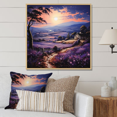 Countryside Lavender Landscape Patchwork III - Landscapes Wall Art Prints