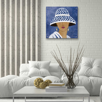 «Lady with Hat II» par Silvia Vassileva, art mural en verre acrylique