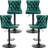 Modern Upholstered Black Swivel Velvet Bar Stools (Set of 4)-968169769-959676528