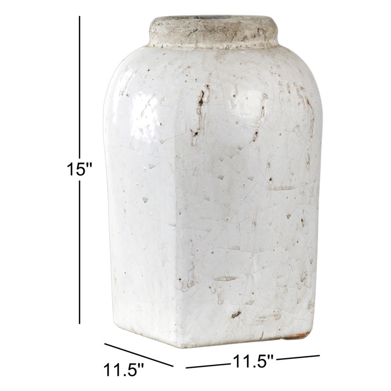 Stoneware Table Vase, 15" H x 11.5" W x 11.5" D