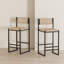 Ensemble de 2 tabourets de cuisine avec repose-pieds et tabouret de cuisine à hauteur de comptoir (style B noir et miel)-1083994288