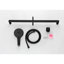 Douche à main à barre coulissante de 28 pouces, tuyau de 59 pouces, noir mat, acier inoxydable, pomme de douche réglable pour une baignoire propre et agréable avec barre à boyaux, séance de douche confortable