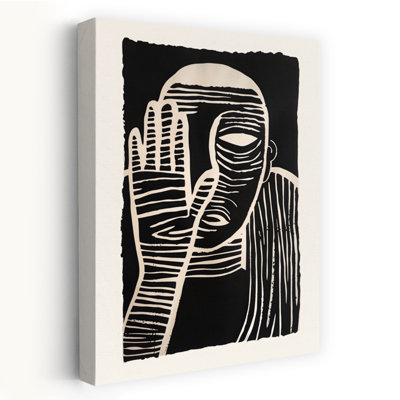 «Whispering man Abstract», art mural contemporain minimaliste