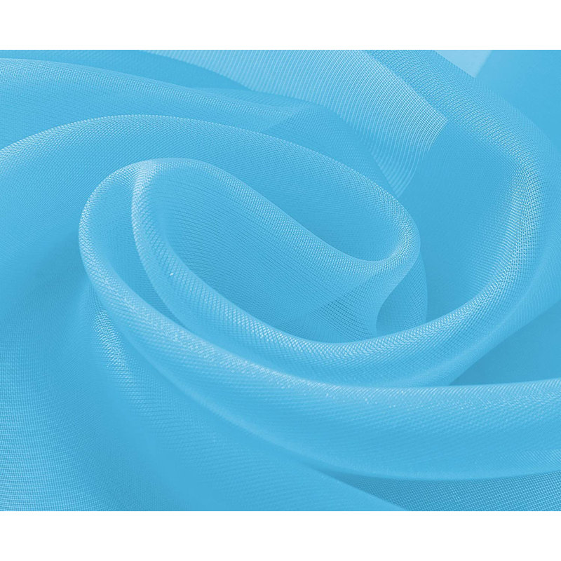 Rideau en contour de fenêtre transparent Brannon, Bleu néon