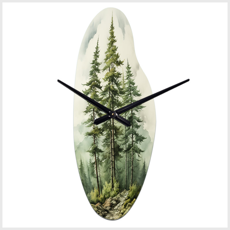 Horloge murale en forme de pin vert, Moyenne