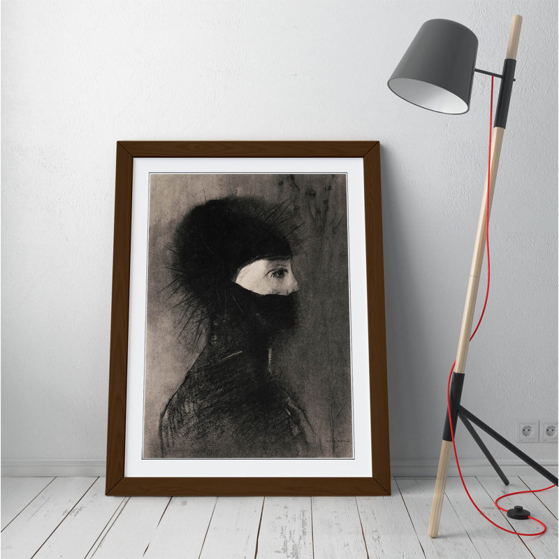 Odilon Redon Armor Woman - Single Picture Frame Print on Canvas, Brown, 64cm H x 47cm W x 2cm D