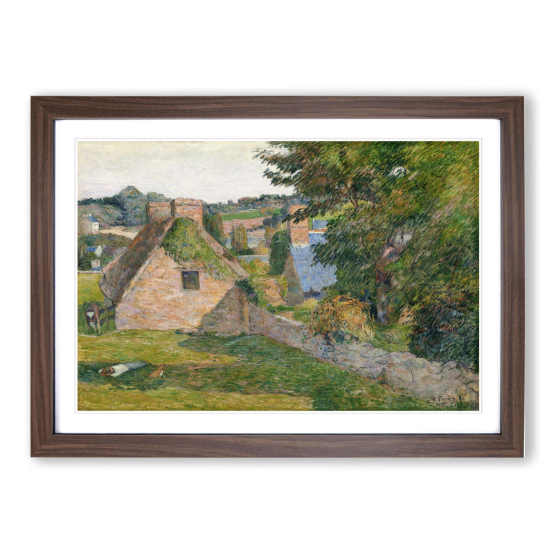 The Field of Derout-Lollichon by Paul Gauguin - Picture Frame Painting, Walnut, 36cm H x 48cm W x 2cm D