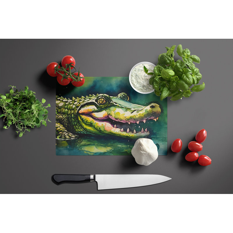 Alligator Glass Cutting Board Large