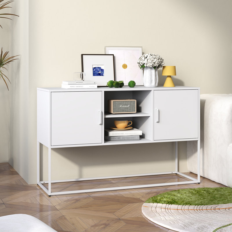 Armoire de rangement 47 po pour salon, Blanc
