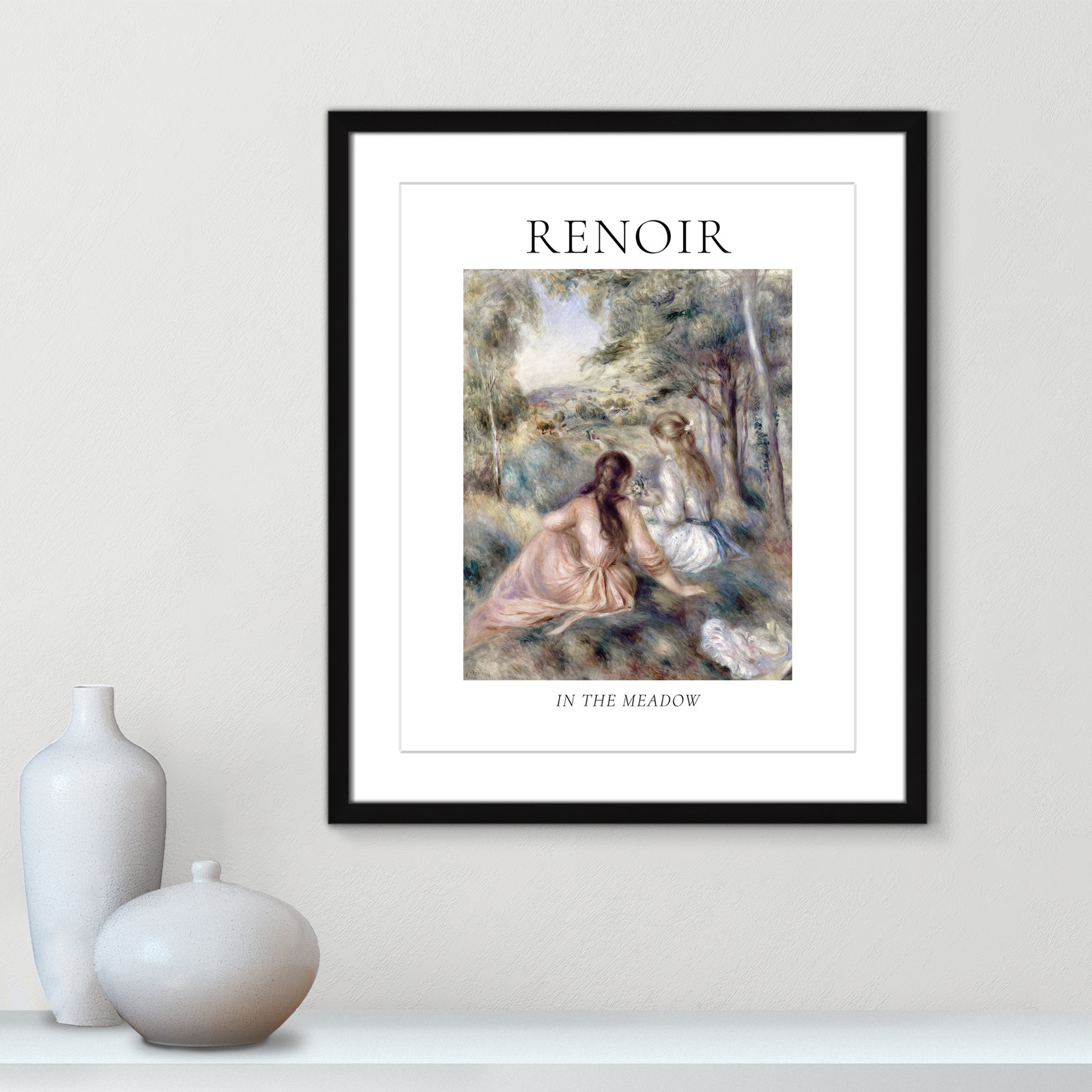 Old Masters Collection "In the Meadow" Print, Black Single Picture Frame, Yes, 25.5" H x 21.5" W x 1.25" D