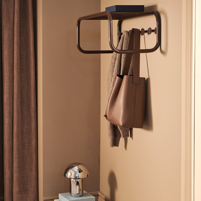 Retro Steel Wall 5 - Hook Coat Rack, Brown