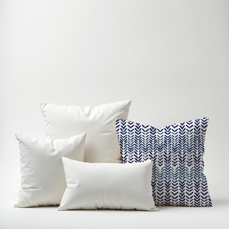 Outdoor Reversible Throw Pillow, 18" x 18", Blue