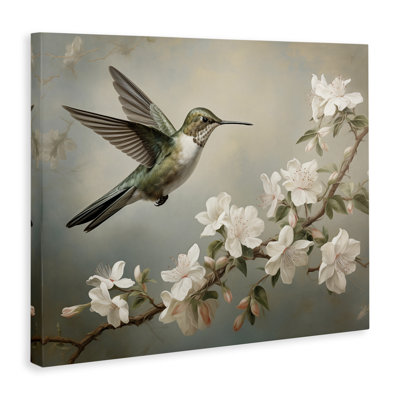 Art mural sur toile Spring Hummingbird & Florals, conception par Arlington Prints