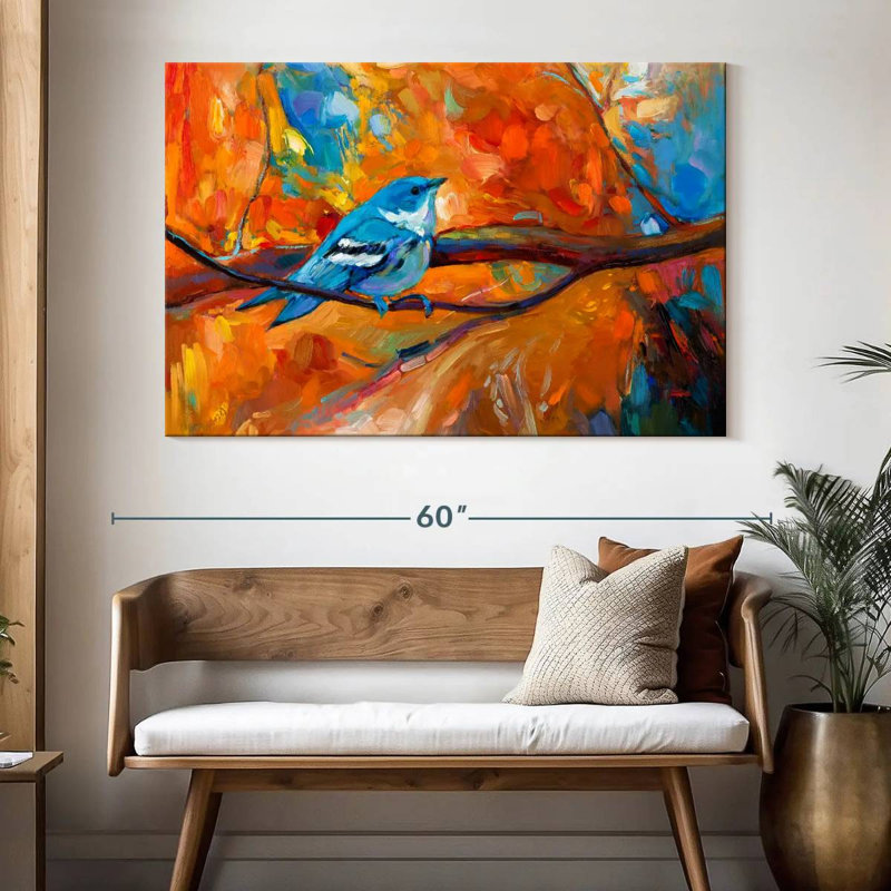 Bluebird In Autumn, 34" H x 51" W