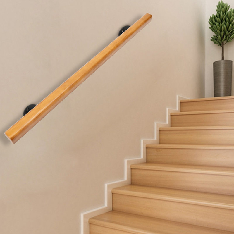 Wood Non-Slip Stair Handrails, 48.03" W x 2.4" H x 1.97" D