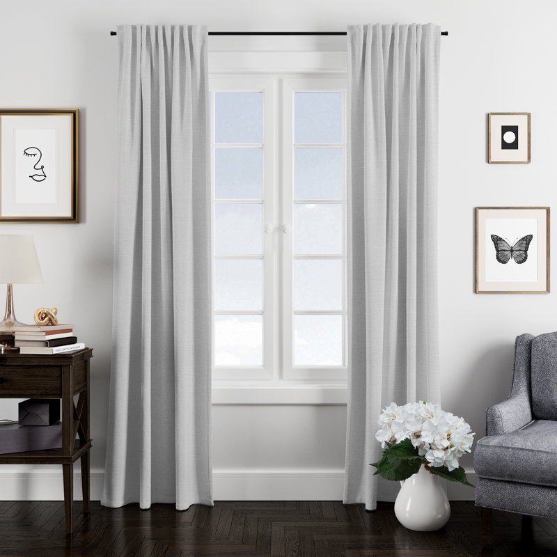 Luxe Linen Curtain, 50" W x 96" L, White