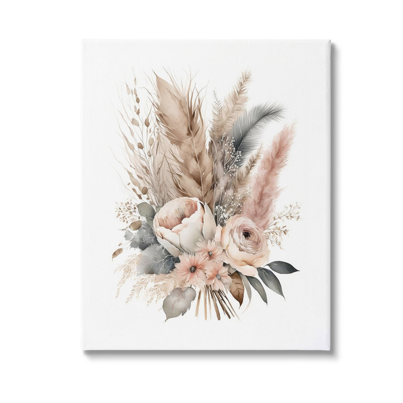 Art mural bohème en forme de bouquet de plumes par Lsr Design Studio, H 30 po x l 24 po