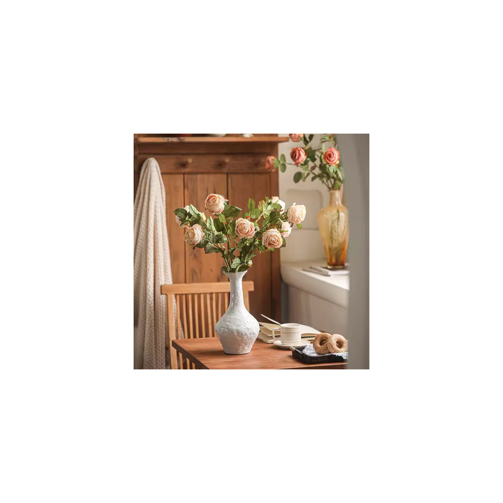 Artificial Single Rose Stem 28.7" Tall