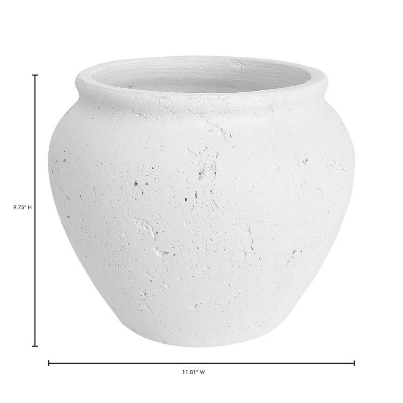 Nisso Handmade Concrete / Cement Table Vase, White