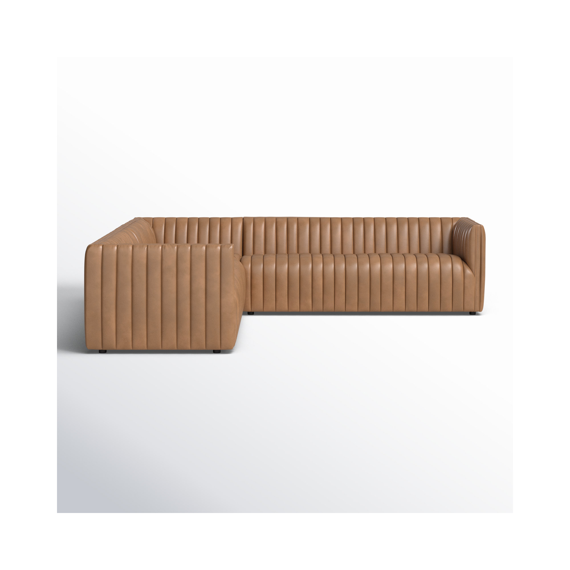 Brandt Upholstered L-Sectional, Palermo Drift Top Grain Leather
