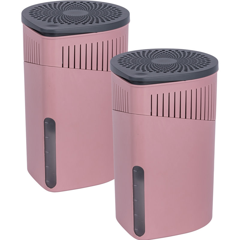 WENKO dehumidifier mod. Drop 1000g set of 2, for rooms up to approx. 80m³, Antique Pink