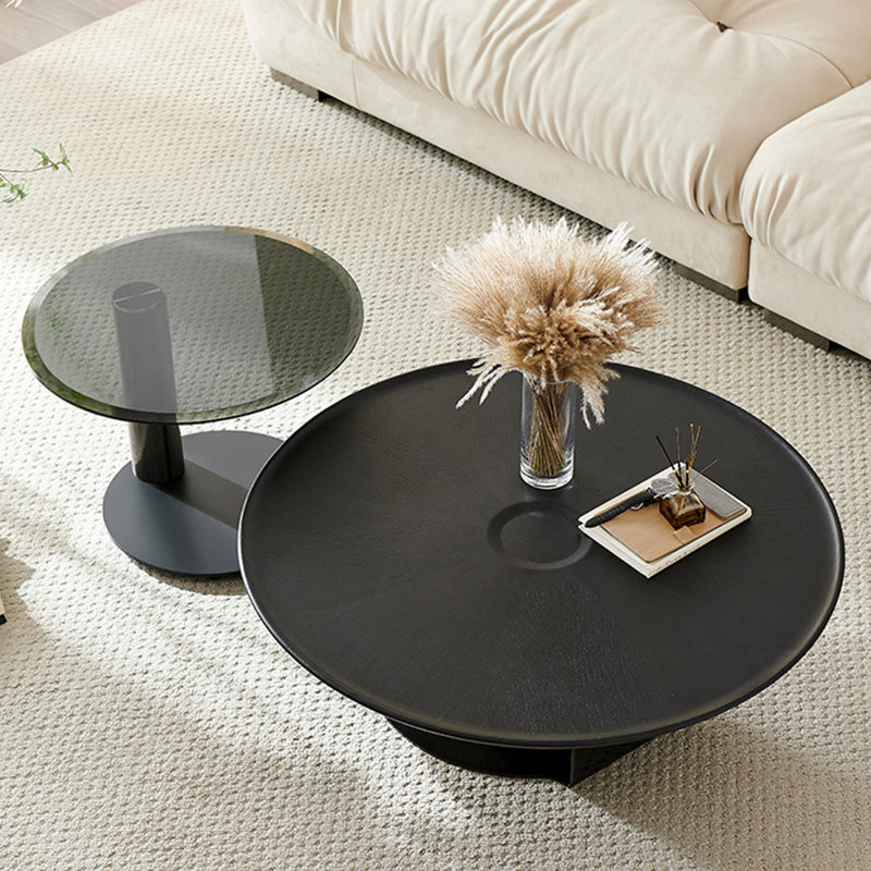 Table basse créative simple de style nouveau, H 15,75 po x L 55,12 po x l 39,37 po, Noir, noir, noir, noir