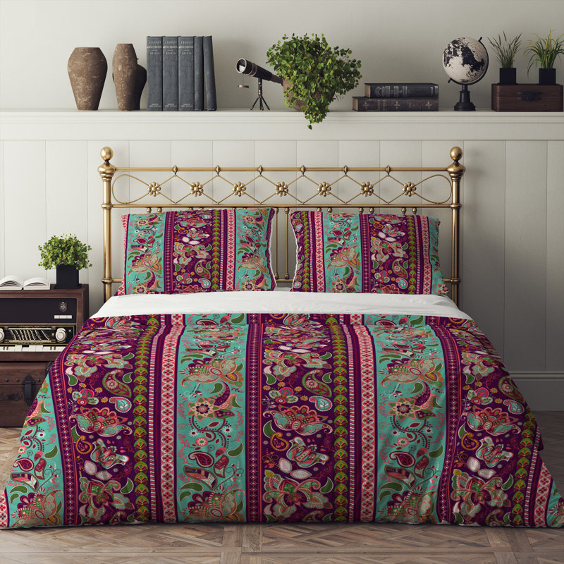 Paisley Duvet Cover, King Duvet Cover + 2 King Shams