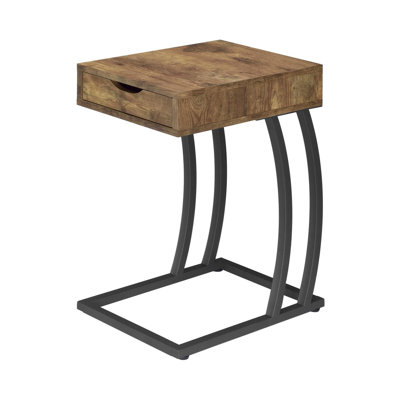 Lunardi C - Shaped End Table with Built-In Outlets