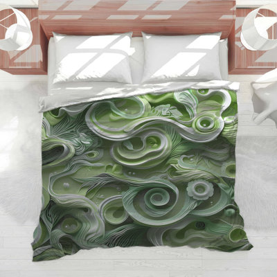 Intricate Green Swirls Comforter