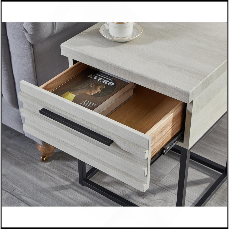 Ensemble de chambre à coucher rembourrée 3 pièces, lit à oreilles capitonné avec deux tables de chevet