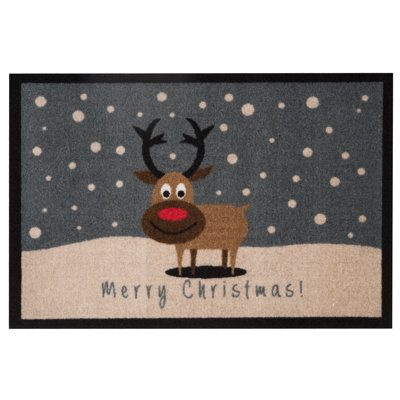 Merry Christmas Reindeer Doormat