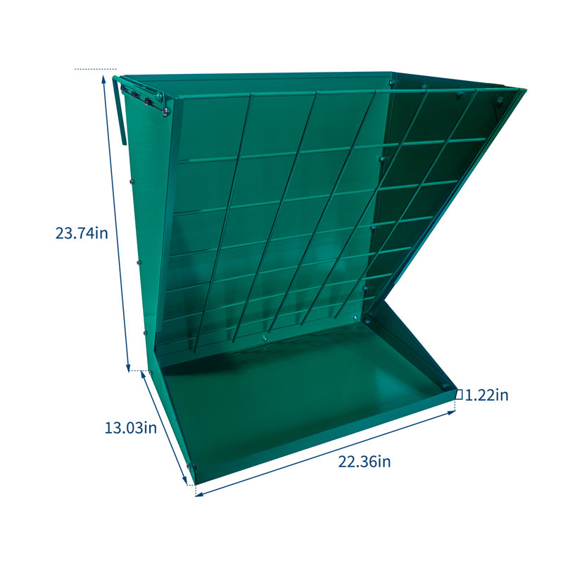 Support à grain 2 en 1 en acier galvanisé robuste pour chèvre, mouton, cheval - fixation murale, suspension réglable, intérieur / extérieur, assemblage facile, vert foncé