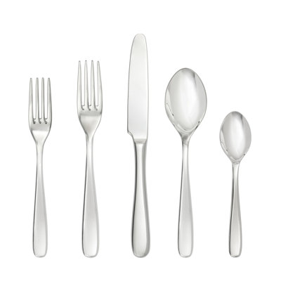 Fortessa Grand City 18/10 Stainless Steel, 60 Piece Flatware Set (Service for 12), Silver