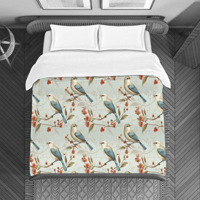 Bird Floral Duvet Cover
