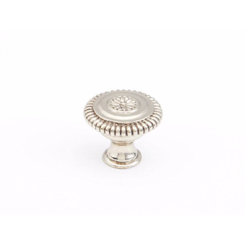 Sonata Round Knob, White Brass