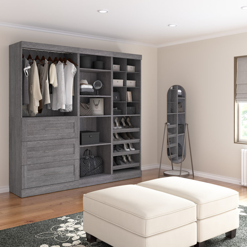 Arlex 86W Closet Organizer System, Bark Gray