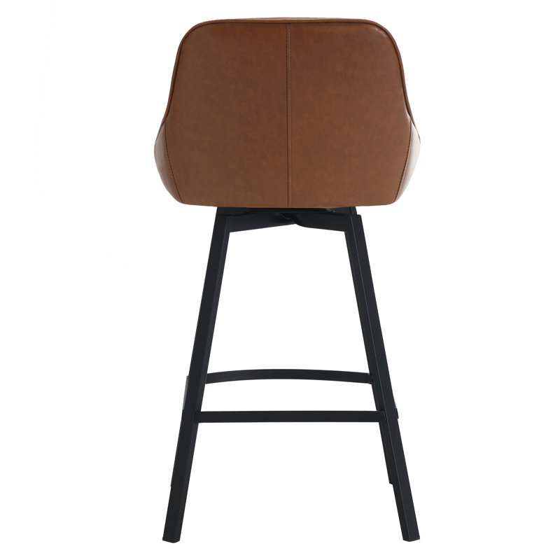 Janayshia 65cm Swivel Bar Stool, Brown