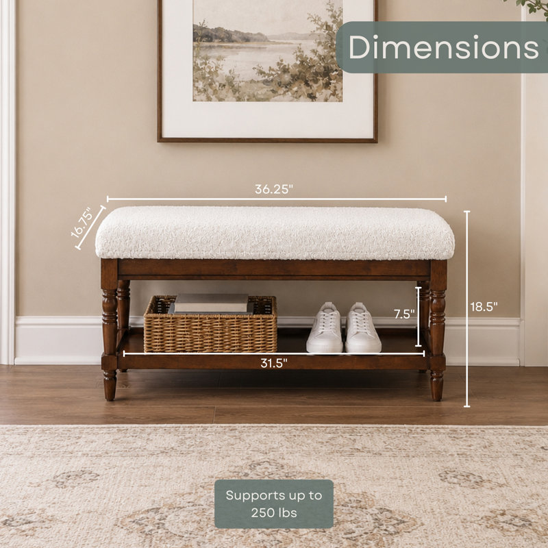 Banc de rangement rembourré Mayall No Tools, Boucle avoine / espresso