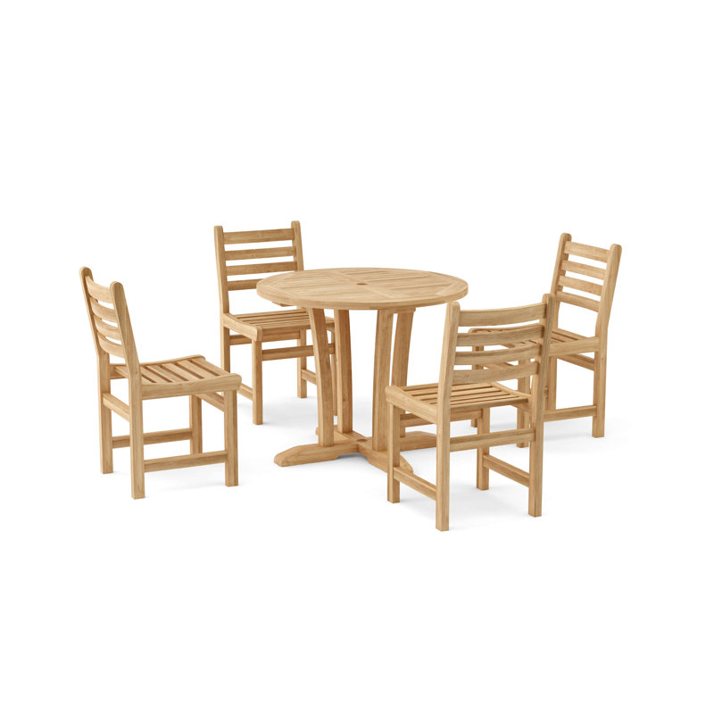 Dessouses Outdoor 5 - Piece Teak Dining Set