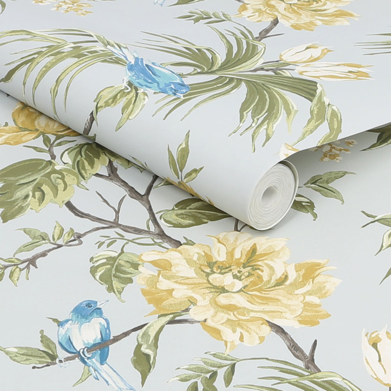 Floral Wallpaper Double Roll, Gray