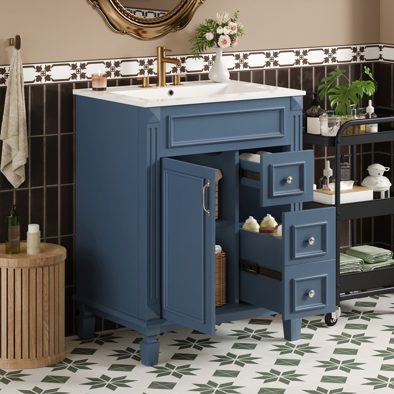24" Bathroom Vanity with Ceramic Sink