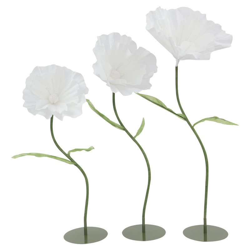 Artificial Corn Poppy Flower For Wedding Decoration, Birthday Party, White