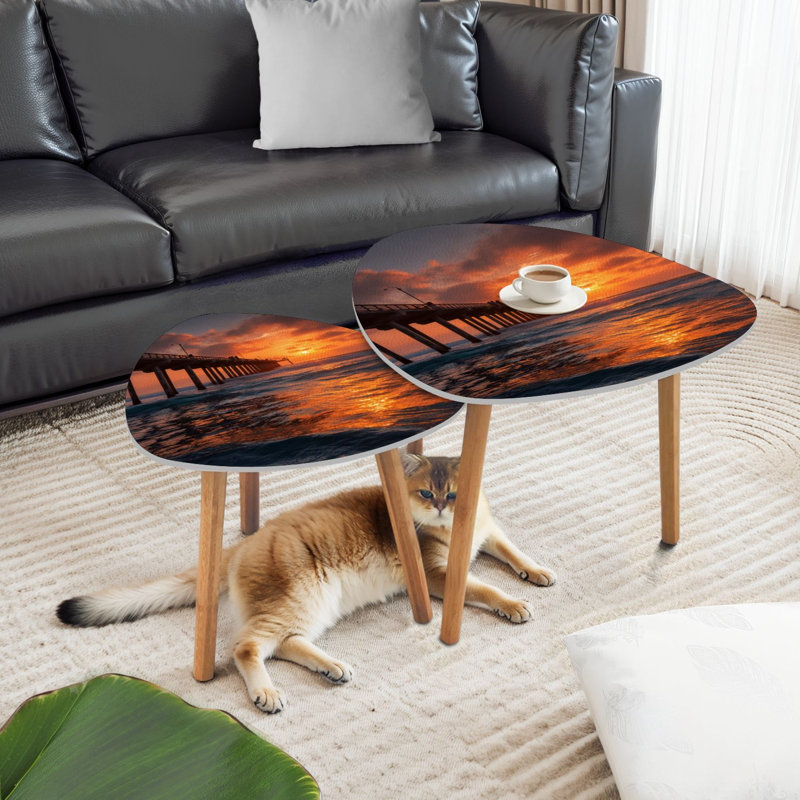 Ensemble de 2 tables basses gigognes Triangle Sunset