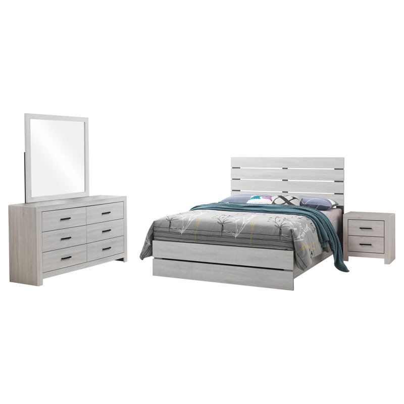 Kesha 4-piece Queen Bedroom Set Coastal White, Queen