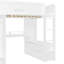 Lits doubles multifonctionnels modernes avec bureau de rangement, contreplaqué MDF en pin, chambre blanche-1159000738
