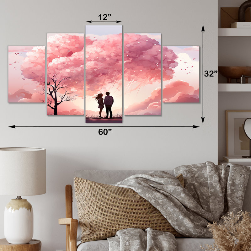 Art romantique sur toile rose romantique